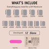 24Pcs Chrome Press on Nails Short Square Fake Nails Blush Glossy Design Glue on Nail Mirror Pink False Nails Coffin Artificial Acrylic nail Stick on Nail for Women Girls DIY Manicure Decorations