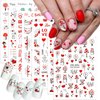 8 Sheets Valentines Nail Stickers 3D Heart Nail Art Stickers Self-Adhesive Valentine's Day Nail Decals Red Love Heart Nail Supplies Letter Simple Line Girl Nail Design Sticker for Women DIY Manicure