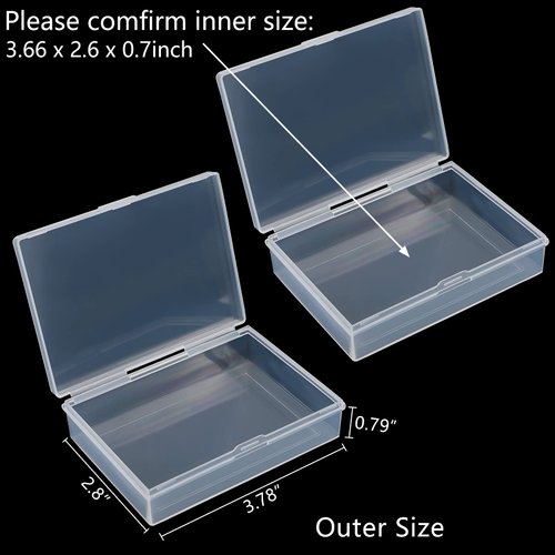 Teqooza Playing Card Case Box, 3.6''x2.6''x0.8'' Deck Plastic Boxes Gaming Card Holder Organizer Empty Snaps Closed Clear Plastic Sort Storage Box, Pack of 2