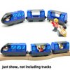 DSHMIXIA Battery Operated Train for Wooden Train Track Set Toys for 3 4 5 Year Old Boys Kids Action Locomotive Train Magnetic Connection (Without Battery) (Blue)