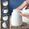 BosilunLife Foam Hand Soap Dispenser - 12 oz Bathroom Lotion Hand Pump Dispenser White Foaming Soap Dispenser Ceramic Dish Liquid Dispenser for Kitchen Hand Wash Dispenser (Rubber Paint)