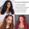 Jasperel Deep Wave Closure Wig Human Hair 4x4 Transparent Lace Front Wigs for Black Women 150% Density Wet and Wavy Glueless Wigs Human Hair Pre Plucked Bleach Knots Natural Color 22 Inch