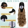 Lansigreen Hat Wig for Women Baseball Cap with Hair Extensions Adjustable Hat Attached 24" Long Wavy Hairpieces Synthetic Wig Light Brown Mix Ash Blonde