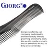 Giorgio G65 Classic Dresser Contour Comb, Double Tooth Coarse/Fine Hair Styling Grooming Comb for Men, Women and Kids. Black Barber Comb Saw Cut, Handmade and Hand Polished for Everyday Hair Care
