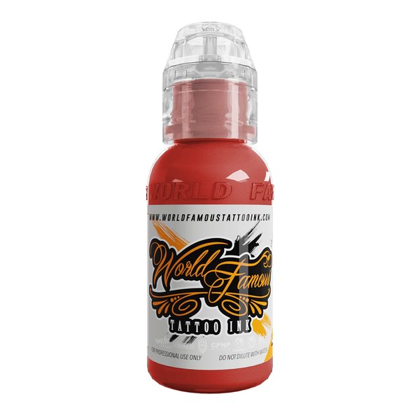 World Famous Red Tattoo Ink, Vegan and Professional Ink, Made in USA, Red Hot Chili Pepper, 1 oz