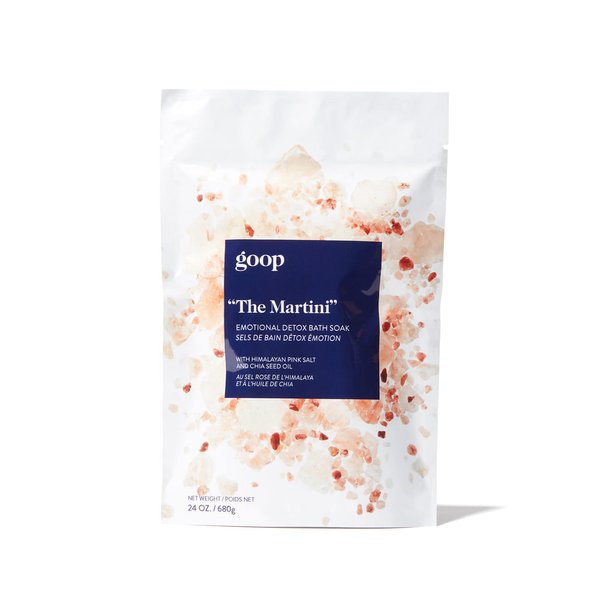 goop Beauty “The Martini” Detox Bath Soak | Bath Salts for Stress Relief | Epsom Salt, Chia-Seed Oil, Sandalwood, & Frankincense | Infused with Pink Himalayan Salt | No Artificial Fragrances | 24 oz