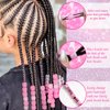 VENOFEN 50PCS Pink Hair Beads Dreadlock Beads for Hair Jumbo Braid Beads Light Pink Pony Beads for Kids Girls Cute Hair Decoration Braid Accessories Jewelry Making Beads