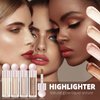 BEFIVECOK Liquid Highlighter Makeup, Natural Silky Shimmer Finish Liquid Face Highlighter, Highly Pigmented, Long Lasting, Lightweight, Blendable, Soft Cream Highlighter For Face, 0.25fl.oz (#02 Champagne Shimmer)