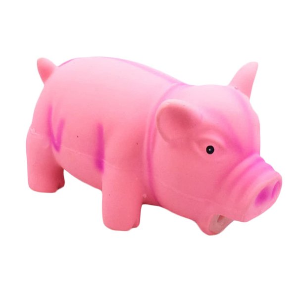 Angoily Squeaky Pig Toys for Dogs Molar Chew Bite Toy, Grunting Dog Toy, Latex Squeaky Dog Toy Brain Toy, Latex Chew Toy, Teething Toy, Chewing Toys for Dogs Pet Stuffing Cotton Pink