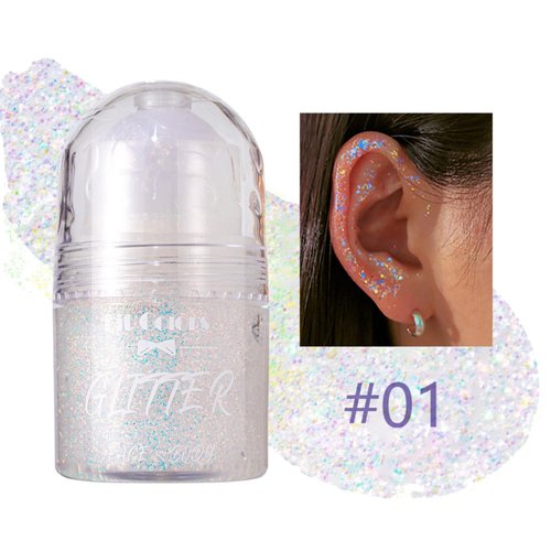 ZAMANIYA Rollerball Body Glitter Gel, Dazzling Eyeshadow Highlighter for Face and Body Shimmer Makeup,Holographic Glitter Makeup for Rave Accessories (01+07+08)