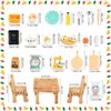 Doll House Accessories and Furniture,35Pcs Dollhouse Kitchen,Mini Toys Doll House Kitchen Play Resin Dollhouse Accessories for Adults Teenagers Cooking Game Cake Bread Tableware Party