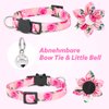 Cat Bowtie Collar Floral Rose Flower Cat Collar with Bells Breakaway Kitten Collar Halloween Cat Collar Puppy Collar Pink Cat Collars for Girl Cats