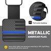 OGYE 2 Inch Trailer Hitch Cover with American Flag, Metal Trailer Hitch Cover Fit for 2 Inch Hitch Receivers Class 3 4 5,2'' Rubber Hitch Tube Cover Plug Cap (Black&Thin Blue line)