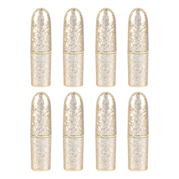 AUEAR, Empty Lip Balm Lipstick Tubes Container Bullet Shape for Lipstick Lip Balm DIY (Gold, 8 Pack)