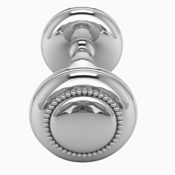 Krysaliis Silver Plated Beaded Dumbbell Rattle For Newborn Baby boy and Baby Girl - Non-tarnishing, Durable, and Custom Engraveable Gift - Packaged in a beautiful gift box