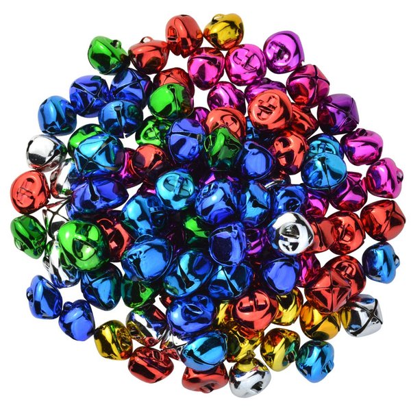 100pcs Jingle Bells, Marrywindix 1 Inch Craft Bells Bulk DIY Bells for Christmas, Party, Festival Decoration and Home Decoration
