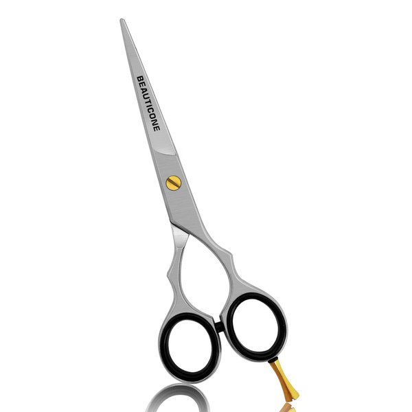 BEAUTICONE Hair Cutting Scissors | 6.5 Inch Stainless Steel Barber Scissors | Hairdressing Scissors for Salon | Smooth & Sharp Edge Blades, Razor Edge - Hair Scissors for Men & Women (Silver)