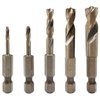 NordWolf 5-Piece M35 Cobalt Stubby Drill Bit Set for Stainless Steel & Hard Metals, with 1/4" Hex Shank for Quick Chucks & Impact Drivers, SAE Sizes 3/32"-1/8"-3/16"-1/4"-5/16" in Storage Case