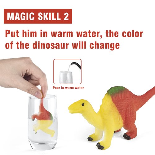 Hayuyuxo Color Changing Dinosaur Toys,15 Pieces Changing Color Dinosaur Set,Mold Free Bath Toys,Great Gift for Kids Boys and Girls,for Easter Egg Fillers,Goodie Bags Fillers,Themed Party