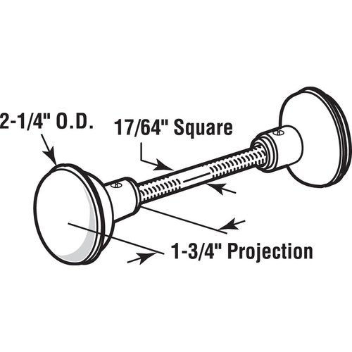 Defender Security E 2498 Solid Brass Vintage Door Knob Spindle Set, 2-1/4 In. Outside Diameter, Satin Nickel (Single Pack)
