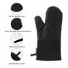 Piduules Set of 4 Oven Mitts and Pot Holders, 482 F Heat Resistant Hot Plate Moving Non-Slip Gloves for BBQ, Grill, Baking, Cooking, Oven, Microwave (Black)