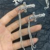 ZHOUMEIWENSP Hair Clip, 2PCS Metal Skull Hair Clips Retro Cross Hairpin with Rhinestone Tassel Punk Duckbill Clips Novelty Hair Style Making