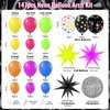 147pcs Neon Balloon Arch Kit, Neon Party Decorations with Yellow Hot Pink Lime Green Orange Blue Neon Balloons for Back to 80S 90S Glow in the Dark Birthday Decorations