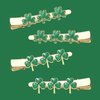 St.Patrick’s Day Hair Clips Crystal Glitter Shamrock Hairpins Green Lucky Leaf Embellished Gold Alligator Hair Clips for Party Gift (2 Pairs Lucky Clover Clips)