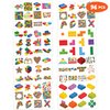 96PCS Building Block Temporary Tattoos Birthday Party Supplies Decorations Tattoos Stickers Super Cute Party Favors Kids Girls Boys Gifts Classroom School Prizes Rewards Themed