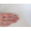 Tiny small silver tone rectangle metal hair claw clip