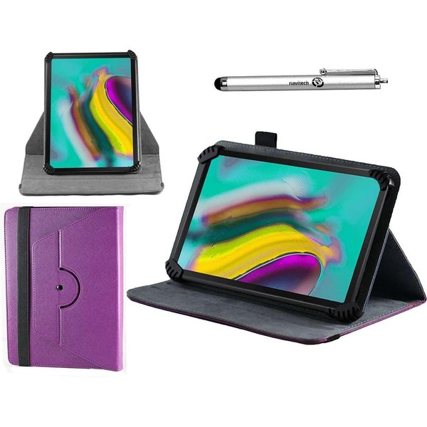 Navitech Purple Case with 360 Rotational Stand & Stylus Compatible with VGKE Tab H30 Plus 10.1" Tablet