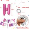 Purple Pink Happy Birthday Balloons Banner,16 Inch Mylar Foil Letters Sign,Reusable Balloons for Women, Men, Boys & Girls Birthday Decorations Party Supplies