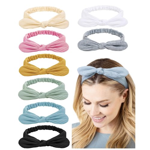 Bow Headbands for Women Short Hair Cute Headbands with Bow Non Slip Women's Fashion Bow Headbands Trendy Head Bands for Women's Hair Elastic Rabbit Ears Hair Bands with Bows Girls Hair Accessories