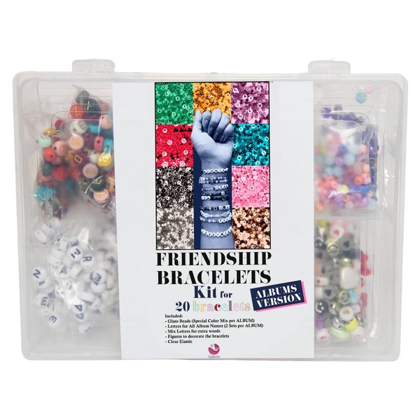 El Galeón Friendship Bracelet Kit DIY Albums Mix Beads for Bracelets Glass Alphabet Letter Beads Elastic (Albums Version)