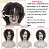 QUEENTAS Dreadlock Wigs for Black Women and Men Short Curly Big Afro Braided Wigs Faux Locs Twist Braiding Synthetic Wigs (Black to Brown)