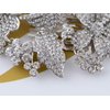Alilang Silvery Tone Crystal Rhinestone Flower Leaf Bridal Long Hair Comb