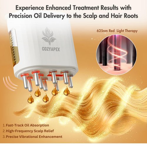 CozyApex Hair Care Bundle - Hair Oil Applicator, Wheat Straw Hair Scalp Massager Shampoo Hair Brush, Hair Ties, Hairnets, Velvet Pouch for Scalp Massage, Hair Growth, and Styling Essentials