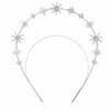 Fashey Halo Crown Headband Silver Rhinestone Star Crown Headbands Goddess Halo Crown Bridal Wedding Headpiece Hair Accessories for Women and Girls