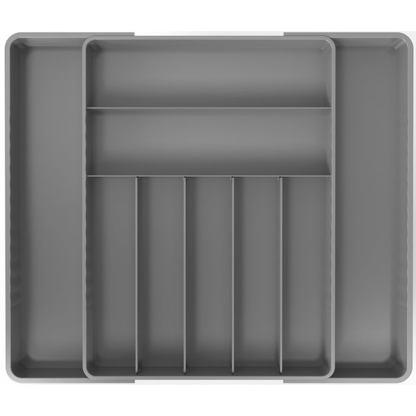 Simple Houseware Expandable Kitchen Drawer Flatware Organizer, Grey