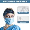 Babrukda Nursing Headbands with Buttons for Nurse Doctor Women Men Bandana Headwrap Elegant Style Face Covering Holder Ear Protection Wide Stretch Hair Wraps Elastic Sweatband Turban