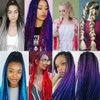 Xtrend 6Pcs 24 Inch Ombre Jumbo Braiding Hair 2 Tone Afro Braiding Hair Extensions 24 Inch Synthetic Hair for Braiding 100g/pc (5 Pieces, Black/Dark Blue#)