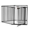 Bonnlo 120.5-Inch Metal Fireplace Fence Guard 5-Panel Baby Safety Gate/Barrier/Play Yard with Door Christmas Tree Fence Hearth Gate for Kids/Pet/Toddler/Dog/Cat, Black