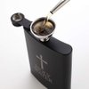HOLY WATER, JXS 8oz 18/8#304 Stainless Steel Black Hip Flask for Liquor, Leakproof with Funnel Gift Package