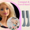 G.B.S Unbreakable Doll Comb Set for Grooming - Fine Toothed Combs, Small Pocket Size Design, For Styling and Detangling Doll Hair or Wig Gray(Pack of 3)