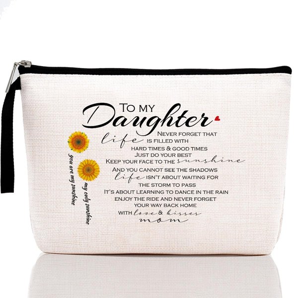 Hanamiya Na Sweet 16 Gifts for Girls, Daughter Gifts from Mom, Makeup Bag-Daughter Birthday Gifts -16 Years Old Girl Birthday Gift, Cosmetic Pouch, Travel Case