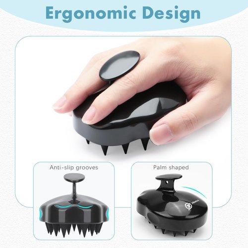 FREATECH 2-Pack Scalp Massager Shampoo Brush, Shower Hair Scrubber Scalp Exfoliator with Flexible Silicone Bristles for Dandruff, Relax Head and Hair Growth, Wet and Dry for Men, Women and Kids