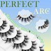 MOMOLASH Eyelashes Faux Mink Lashes Fluffy Cat Eye Lashes Wispy 8D Volume False Eyelashes Comfortable Hand Made Soft Curly Fake Lashes 7 Pairs Pack