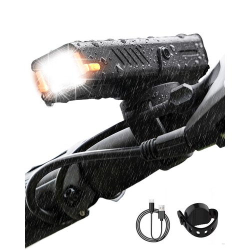 TianfuSpanda Super Bright 800 Lumen USB Rechargeable Bicycle Headlight, LED IPX6 Waterproof Bicycle Headlight with Digital Display, 5 Modes Aluminum Alloy High Brightness Bike Lights for Night Riding.