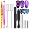 JCAKES 9 Pieces Cat Eye Magnet for Nails Double-Head Magnetic Gel Polish Stick Multi-Function Nail Magnet Board Square Thickened Cat Eye Strong Magic Manicure Design Tool for DIY Home, Salon, Studio