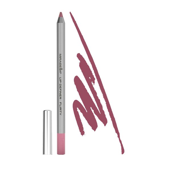 Mirabella Line & Define Lip Definer Lip Pencil, Smoothing & Moisturizing Retractable Lip Liner with Long-Lasting & Ultra-Creamy Formula, Antioxidants Vitamin C & E, & Built-In Sharpener, Flirty